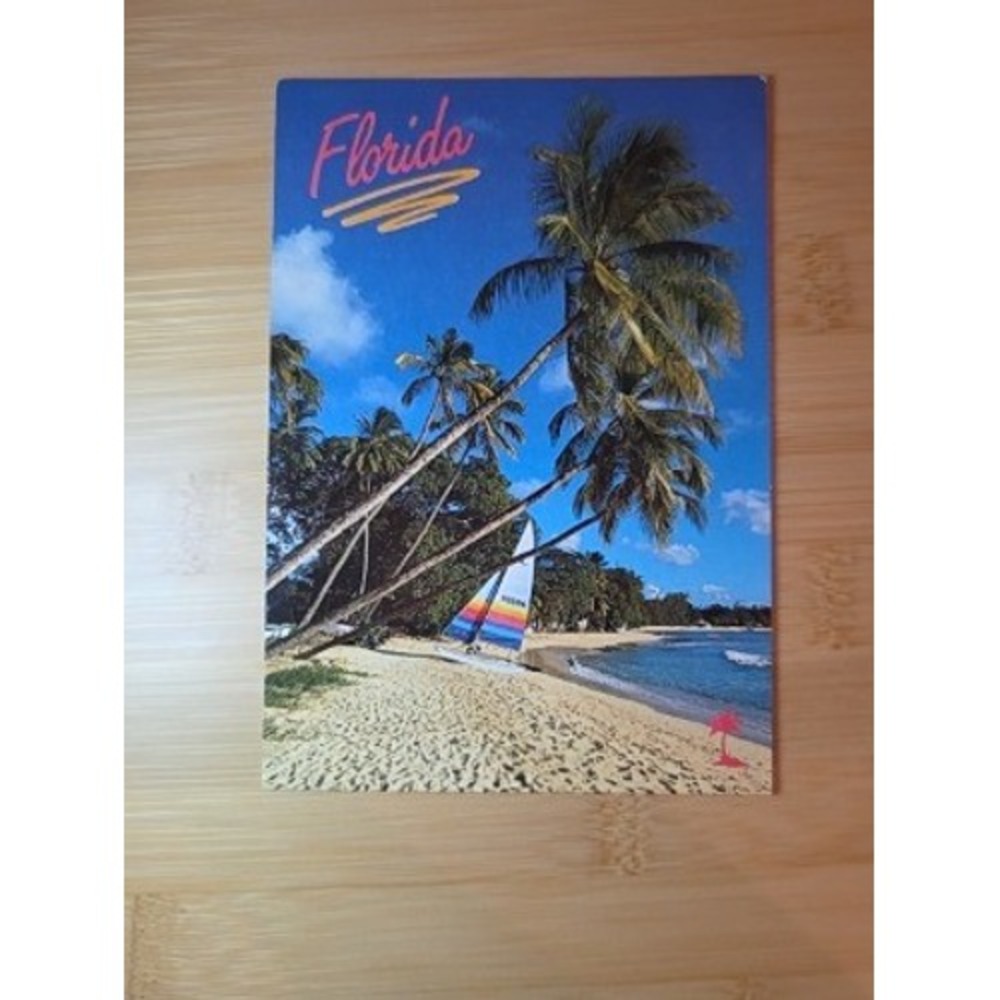 Vintage 1989 Florida Impressions Beach Sailboat Postcard 46-106